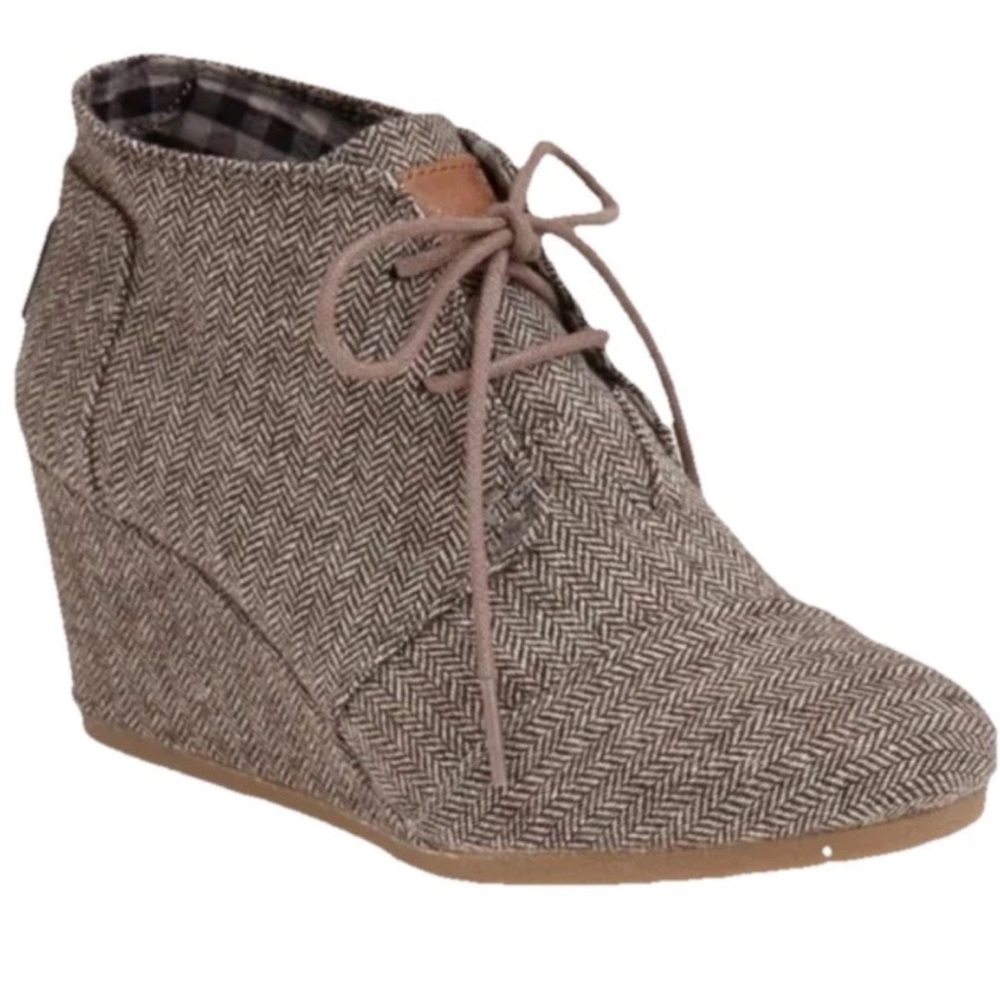 Toms Wedge Lace Up Heels